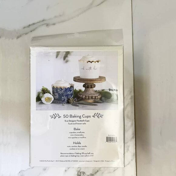 NEW 2x My Minds Eye Gold Foiled Baking and Snack Cups 50 Pieces - Made With Love - Picture 3 of 5